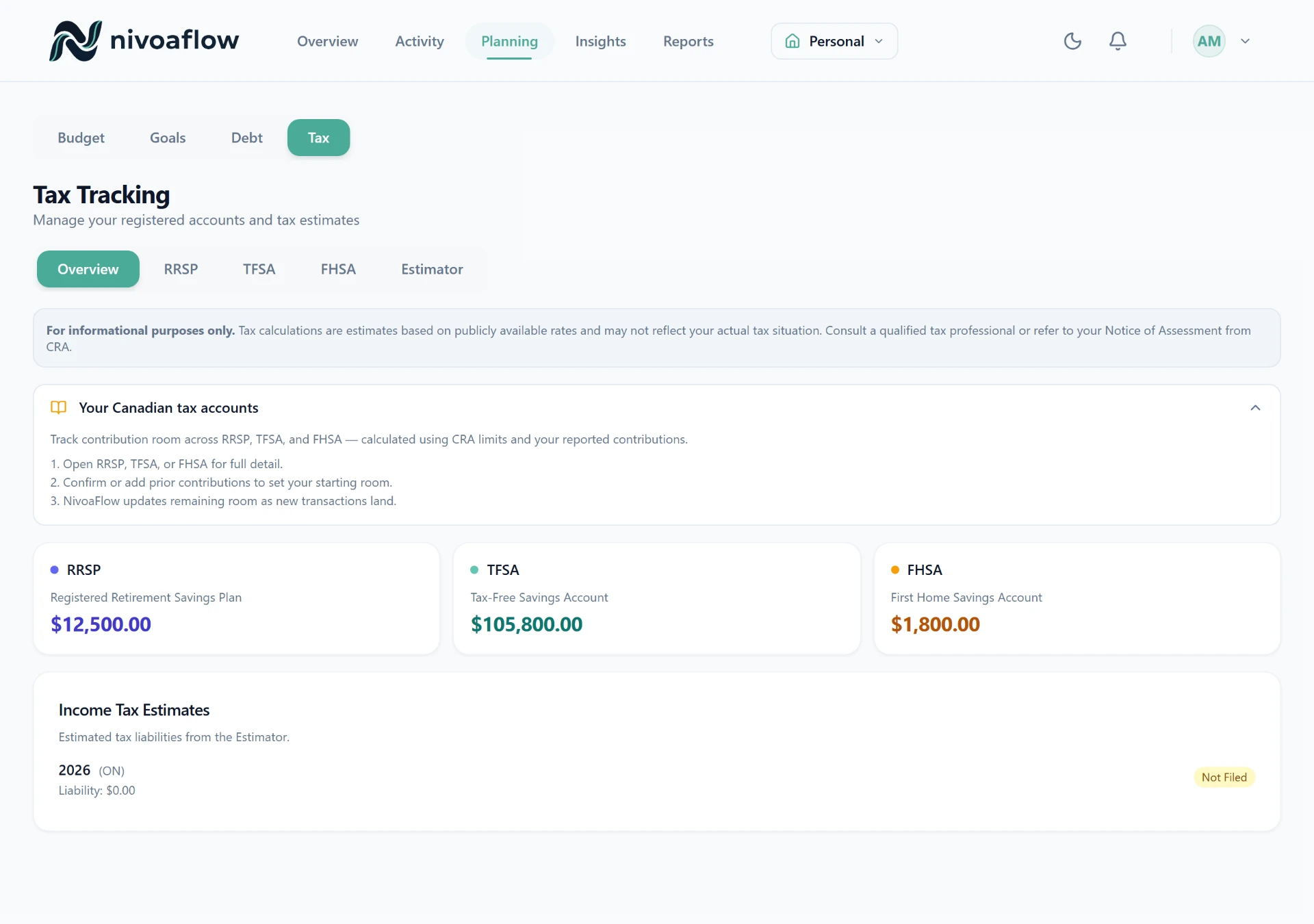 NivoaFlow registered account room dashboard